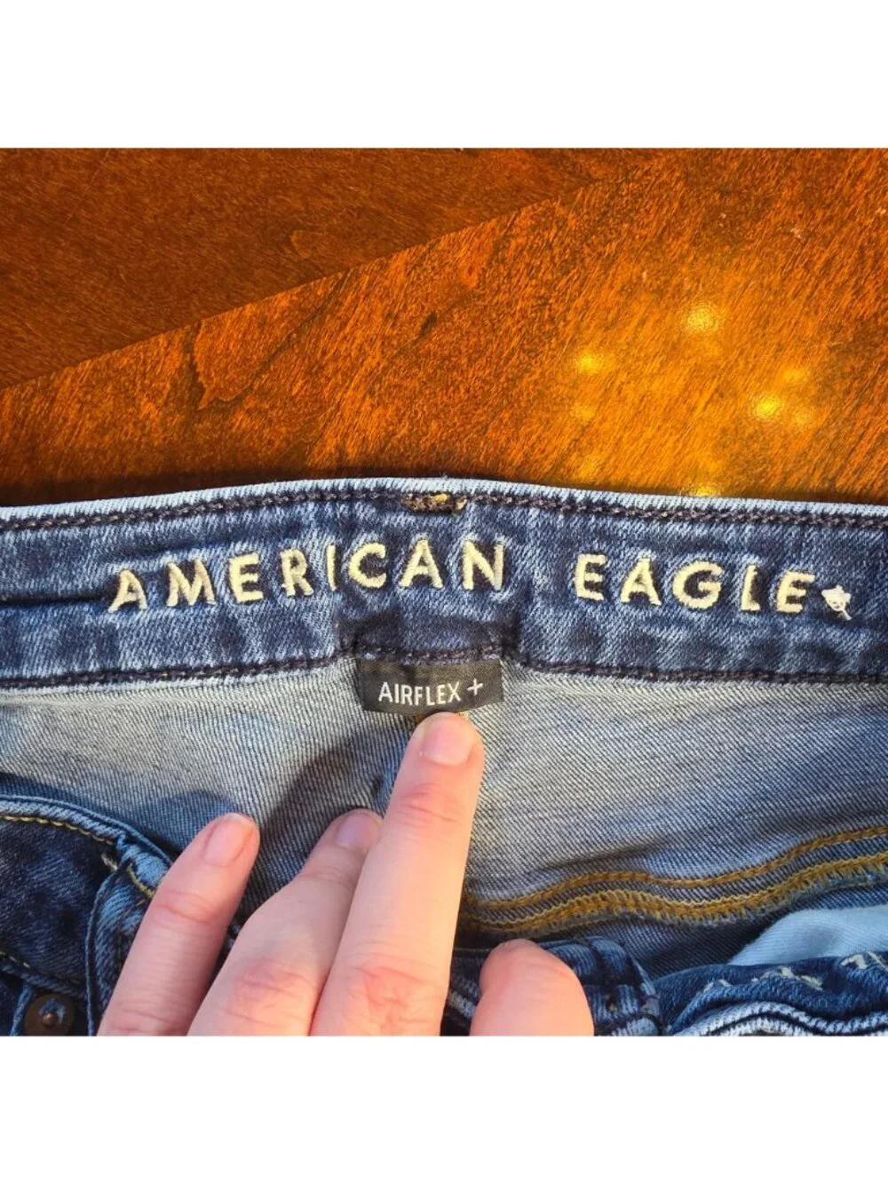 American Eagle Original Straight Jeans Mens 30x32 Light Wash Y2K Denim - Picture 7 of 11